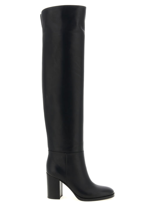 Gianvito Rossi Black Calfskin Over The Knee