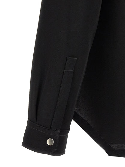 Shirt by Rick Owens for men in cotton black & silver features an polished silhouette, showcasing a sophisticated and detail for a truly polished finish.