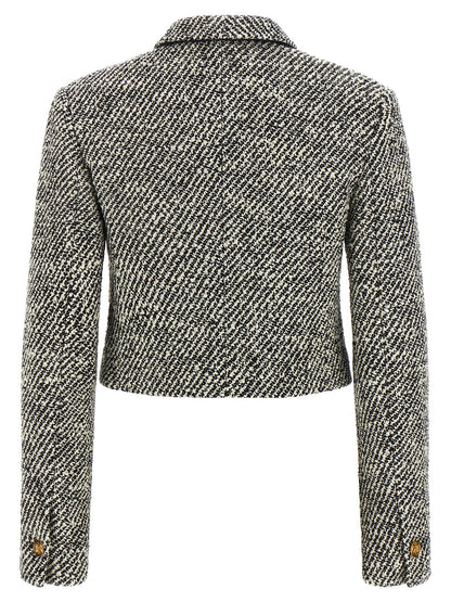 Versace Bicolor Virgin Wool Full-Length Jacket