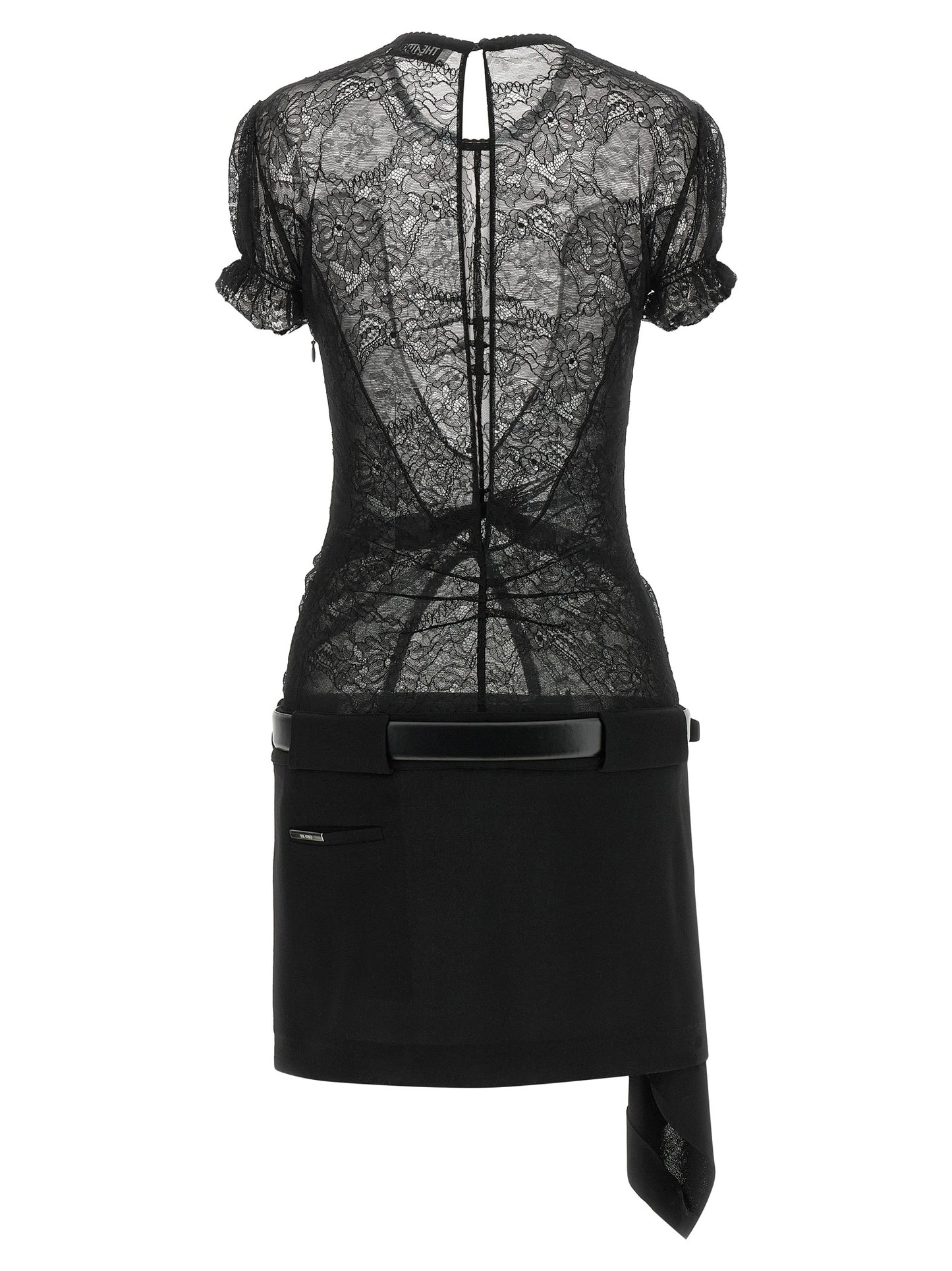 The Attico Black Polyamide Short Dress