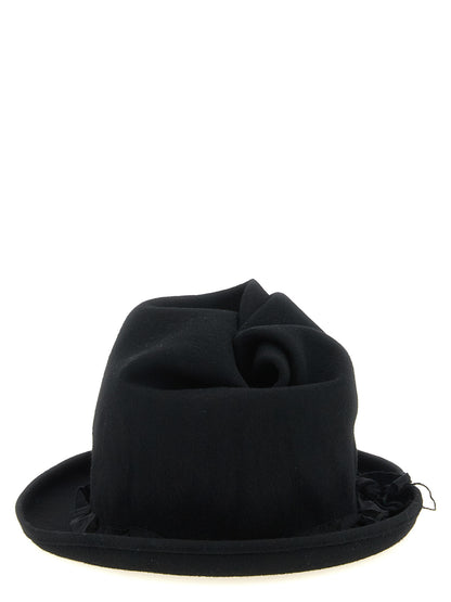 Yohji Yamamoto Black Wool Fedora