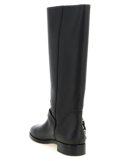PINKO Black Cowhide Over The Knee