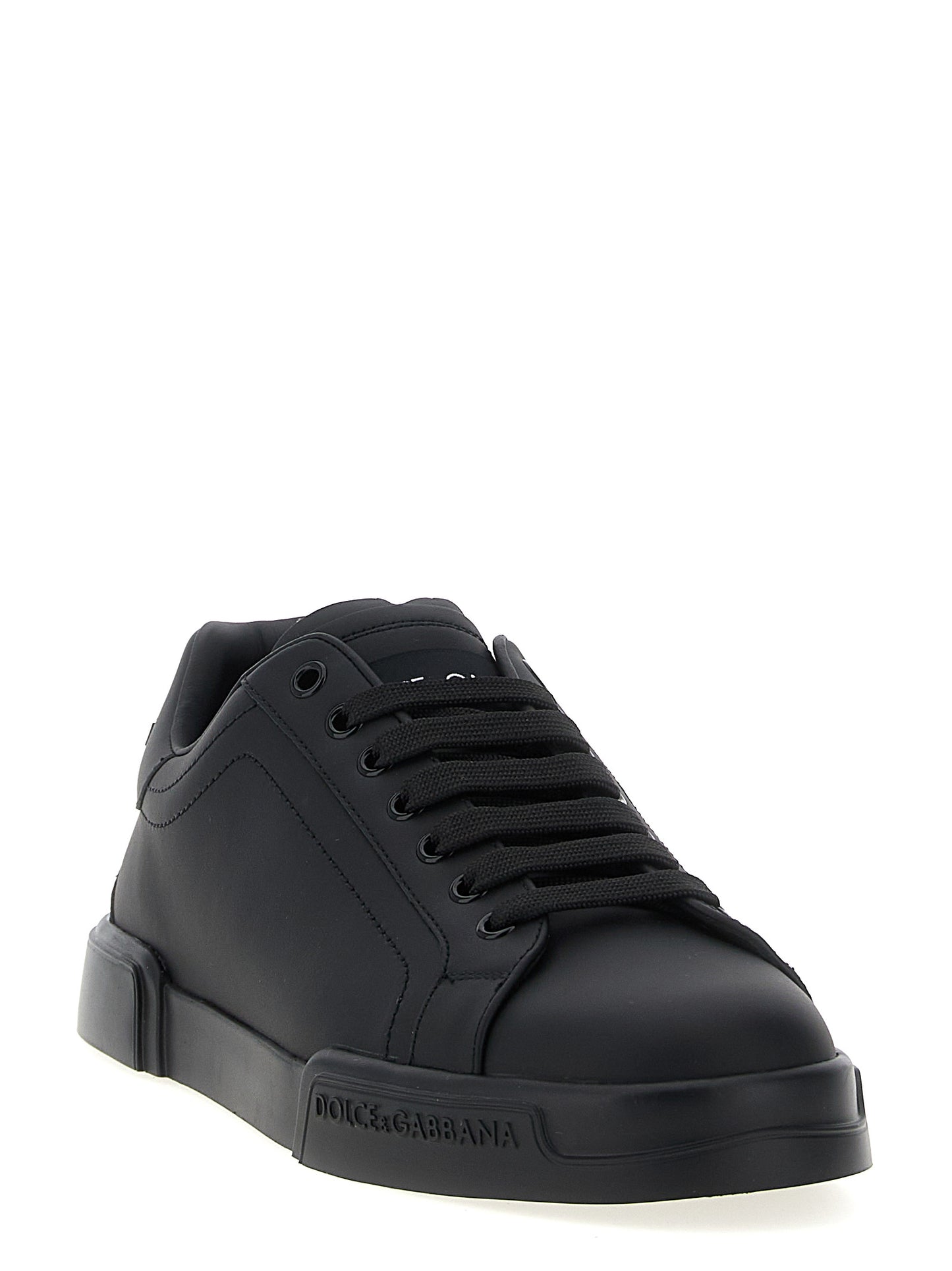 Dolce & Gabbana Black Calfskin Low Top Sneakers