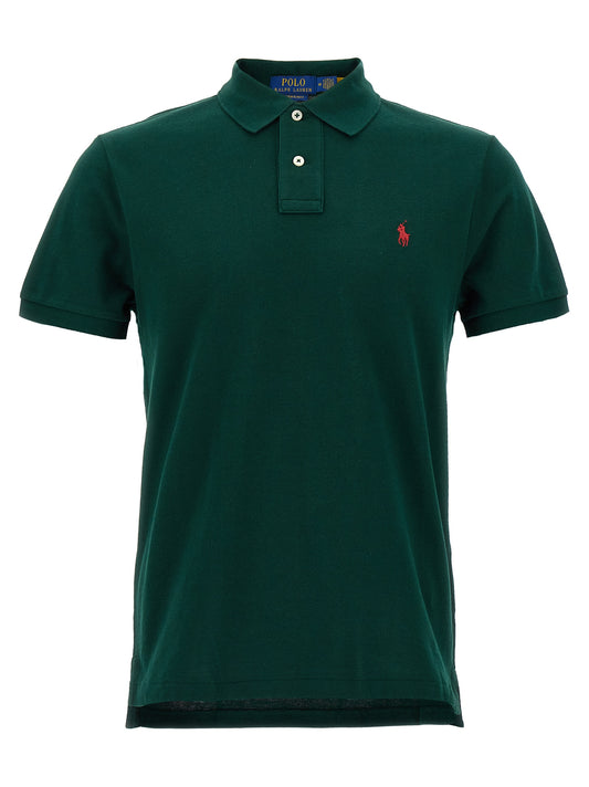 Polo Shirt by Polo Ralph Lauren for men in cotton bicolour, green & signature showcases a sharp silhouette, detailed with a refined and sharp short-sleeve for a sophisticated finish.