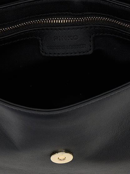 PINKO Black Calfskin Crossbody Bag
