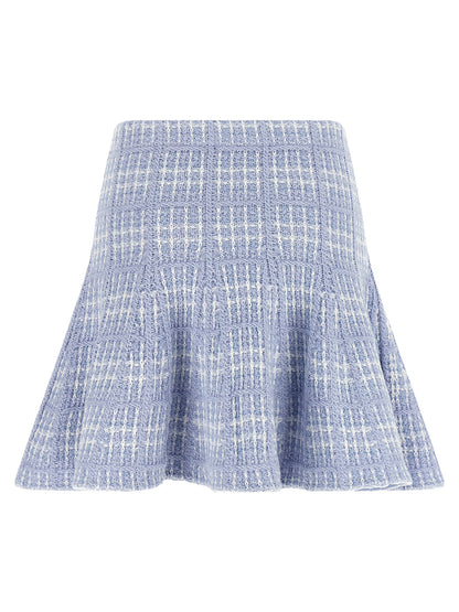 Self-Portrait Blue Cotton Long Skirt