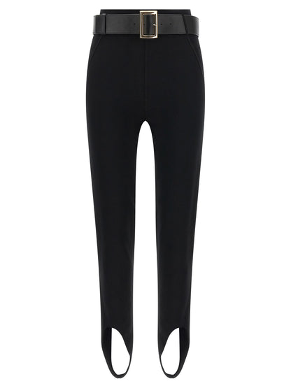 Self-Portrait Black Viscose Leggings