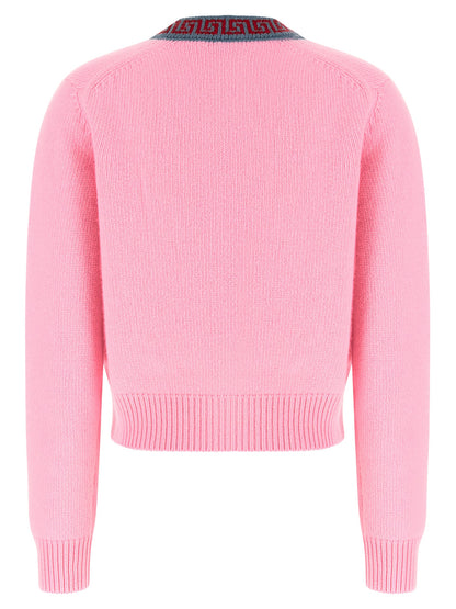 Versace Multicolor Virgin Wool Cardigan