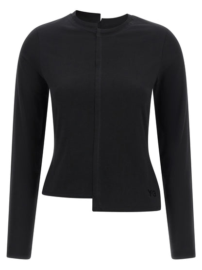 Y-3 Black Cotton Long Sleeve T-Shirt