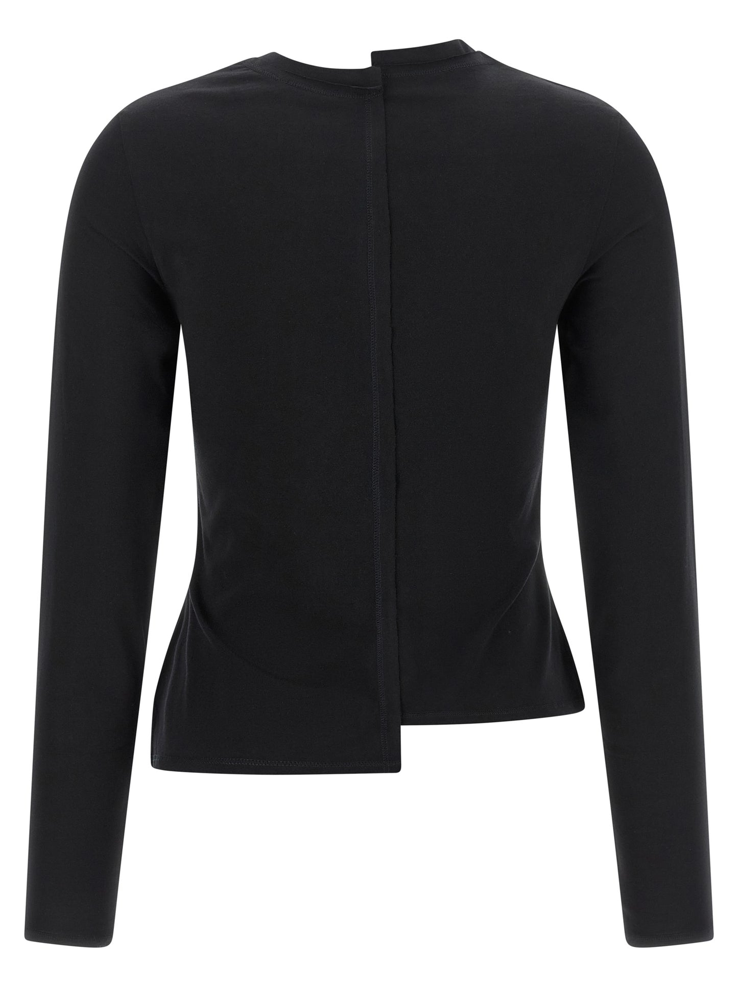 Y-3 Black Cotton Long Sleeve T-Shirt