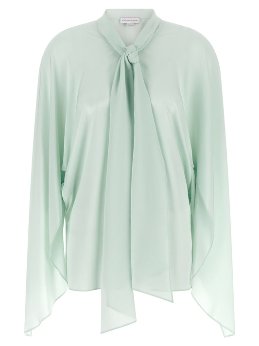 Blouse by Stella McCartney for women in silk bicolour & mint-green showcases a sublime silhouette, artfully detailed with a sublime and for a sophisticated, sublime finish.