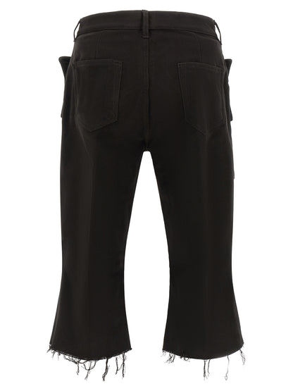 Rick Owens Black Cotton Cargo Pants