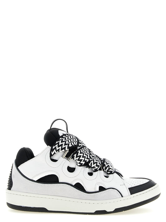 Sneakers by Lanvin for men in polyester & suede calfskin leather bicolour, black, gray & white features an fashionable silhouette, showcasing the premium Men's Chunky Skater Polyester & Suede Calfskin Leather Sneakers in a fashionable chunky skater style that offers a fashionable finish for refined style.