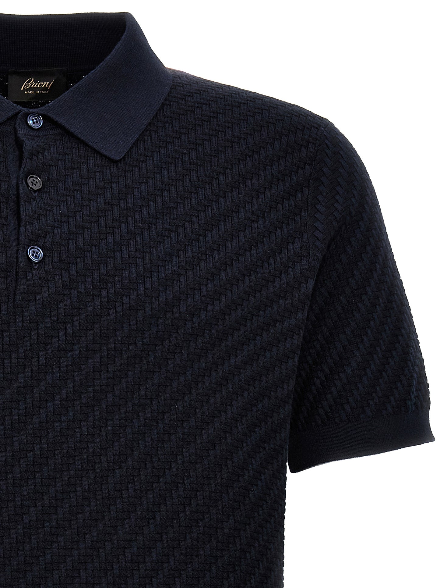 Brioni Blue Cotton Polo Shirt
