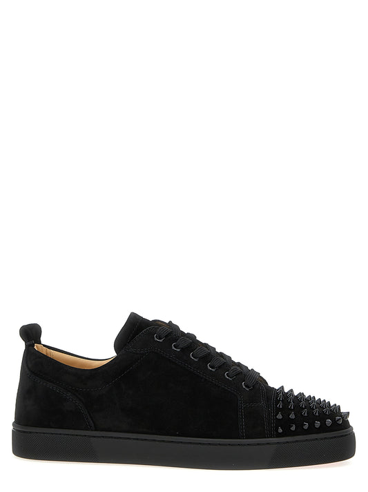 Sneakers by Christian Louboutin for men in calfskin leather black & signature presents a on trend silhouette from the Louis Men's Chunky Calfskin Leather Sneakers collection, showcasing a on trend chunky style for an elevated aesthetic.