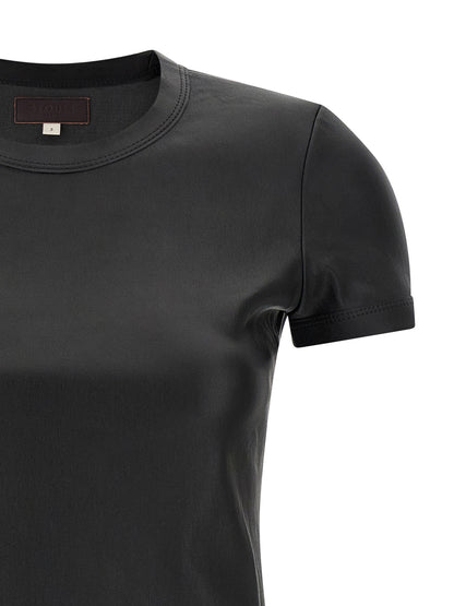 STOULS Black Lamb Leather T-Shirt