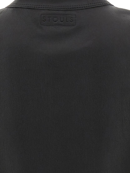 STOULS Black Lamb Leather T-Shirt