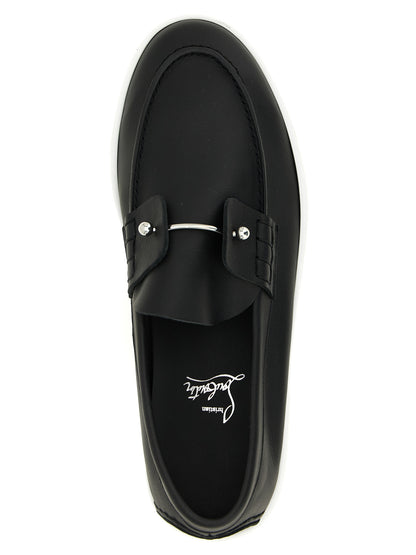 Christian Louboutin Black Calfskin Slip-On Loafers