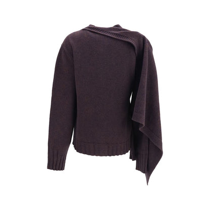 The Attico Brown Wool Oves Aries Cardigan