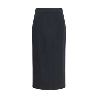 Dolce & Gabbana Black Wool Oves Aries Long Skirt