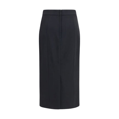 Dolce & Gabbana Black Wool Oves Aries Long Skirt