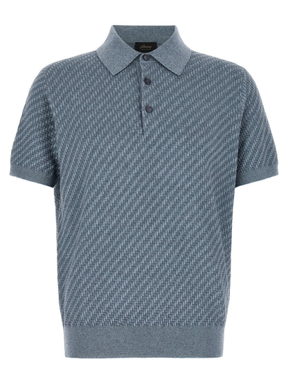 Brioni Blue Cotton Polo Shirt
