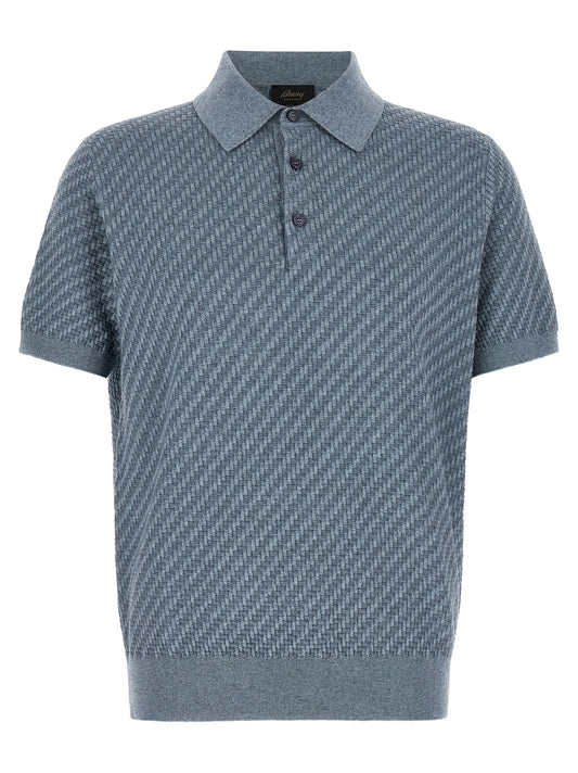 Brioni Blue Cotton Polo Shirt