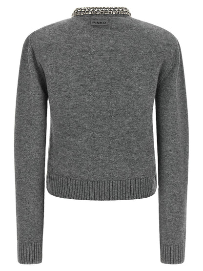 PINKO Gray Wool Cardigan