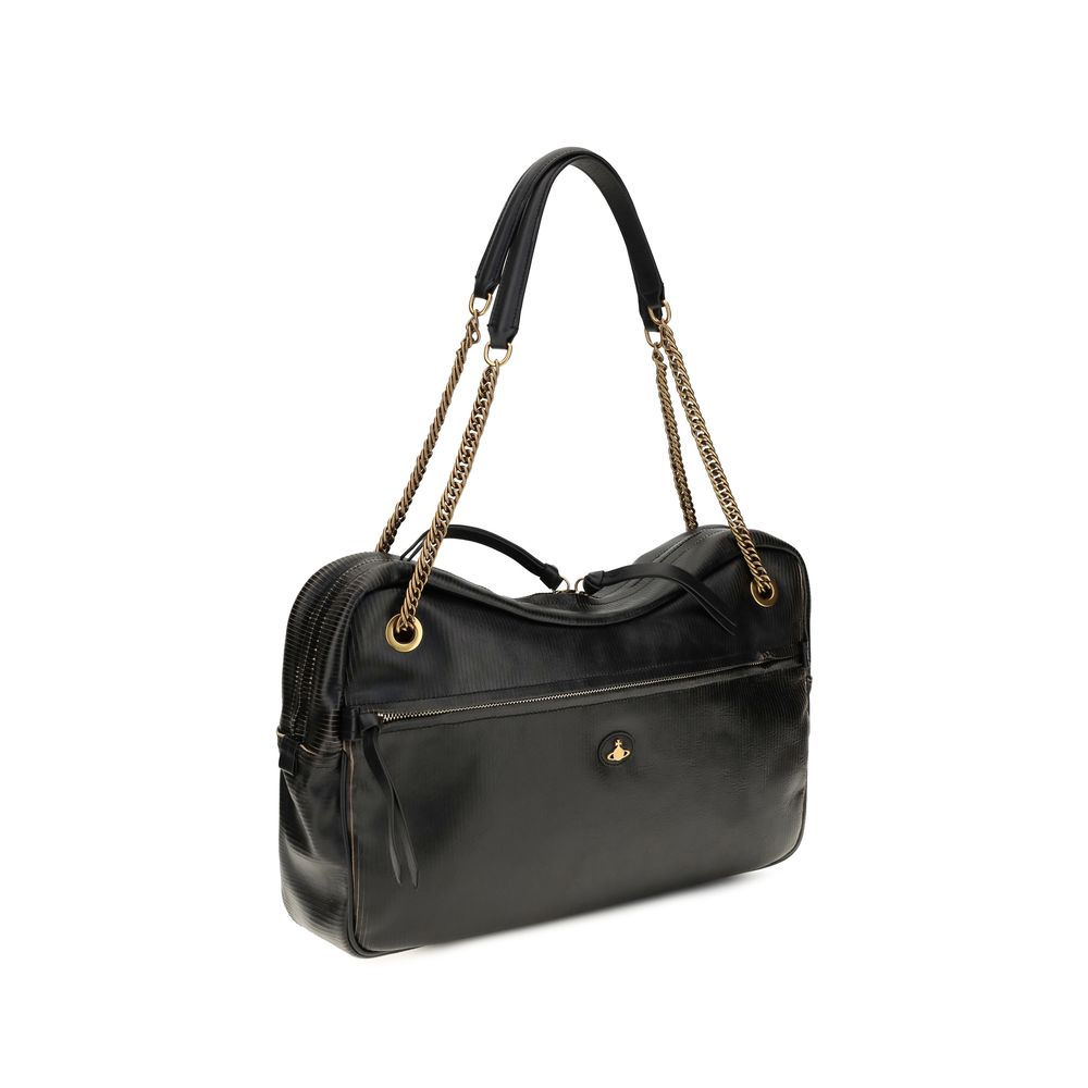 Vivienne Westwood Black Calf Leather Bos Taurus Shoulder Bag