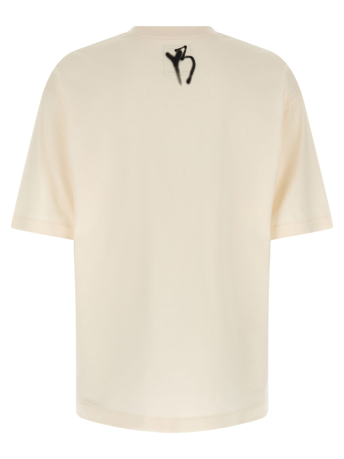 Y-3 Men's Relaxed Fit Crew Neck Cotton T-Shirt - White Print