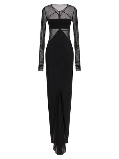 Rick Owens Black Nylon Long Dress