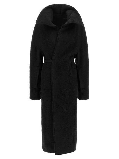 Rick Owens Black Marabou Coat