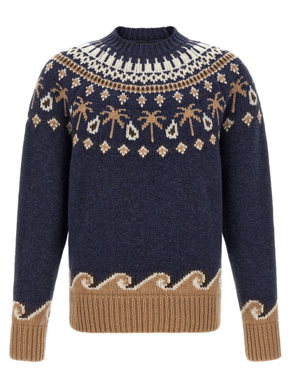 Alanui Blue Virgin Wool Cardigan