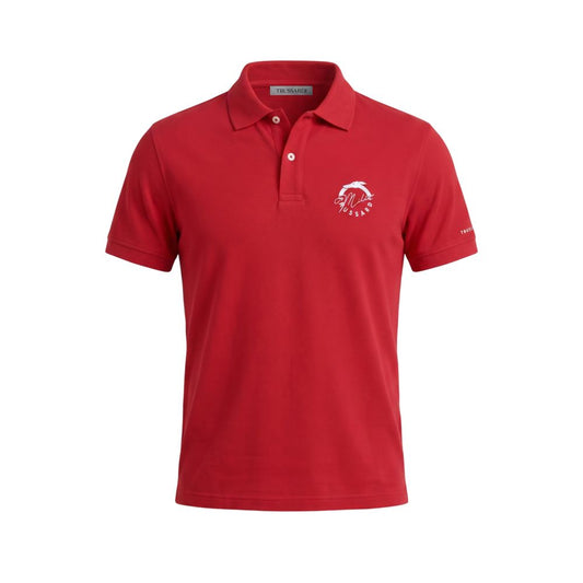 Trussardi Beachwear Red Cotton Mens Polo Shirt