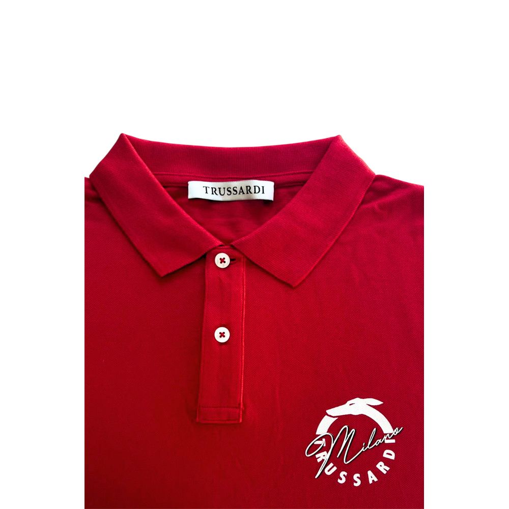 Polo Shirt by Trussardi Beachwear for men in cotton red features a eye catching silhouette, showcasing a refined and for a eye catching finish.