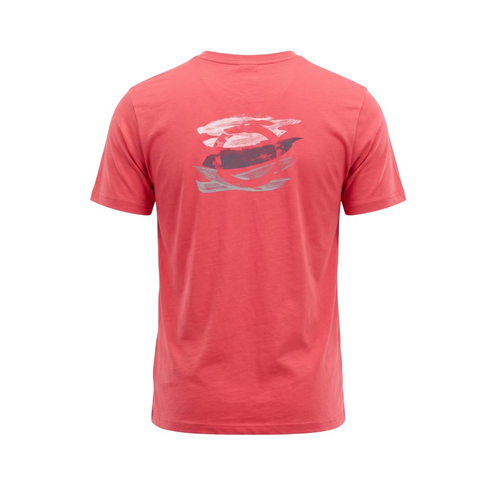 T-Shirt by Trussardi Beachwear for men in stretch cotton multicolor, red, signature & print features an edgy silhouette, meticulously detailed with a sophisticated and crew neckline for a truly edgy finish.