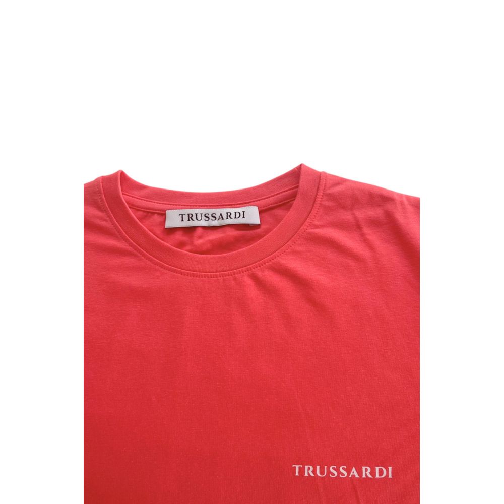 T-Shirt by Trussardi Beachwear for men in stretch cotton multicolor, red, signature & print showcases a chic silhouette, artfully detailed with a chic and for a chic finish.
