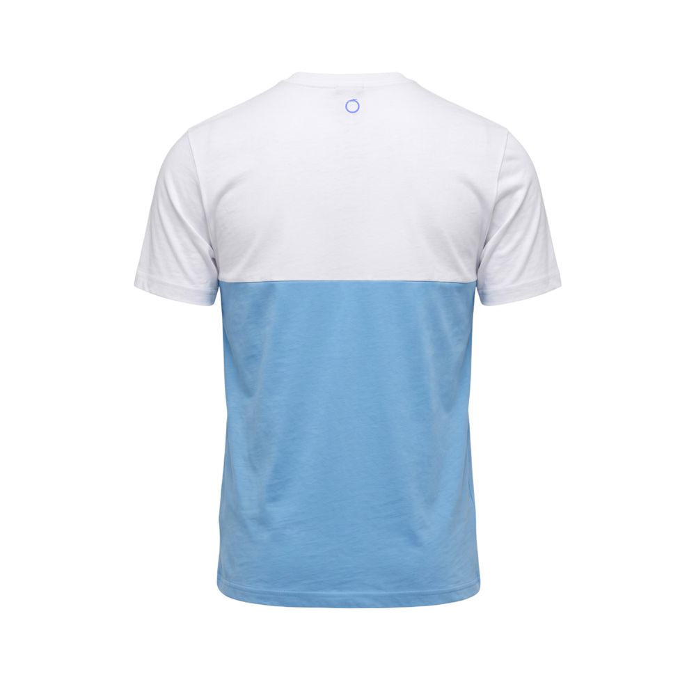 T-Shirt by Trussardi Beachwear for men in cotton polyester light-blue features an on trend silhouette, perfectly showcasing a on trend and for an elevated aesthetic.