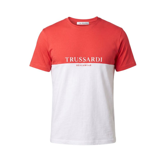 Trussardi Beachwear White Cotton Men T-Shirt