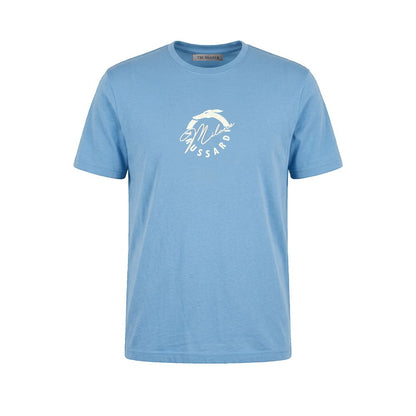 Trussardi Beachwear Light Blue Cotton Men T-Shirt