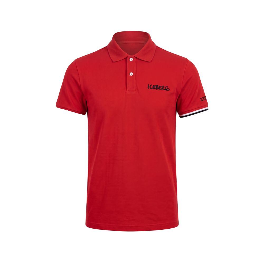 Polo Shirt by Iceberg for men in stretch cotton red showcases a enviable silhouette, featuring a refined and for a enviable finish.