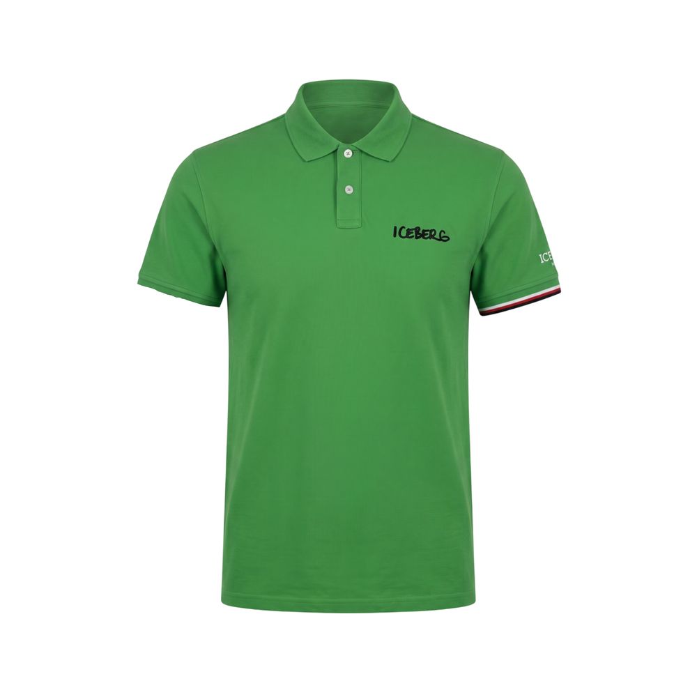 Iceberg Green Cotton Men Polo Shirt