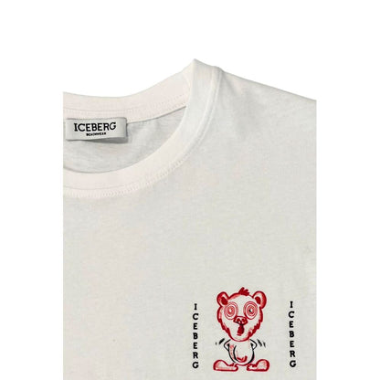 T-Shirt by Iceberg for men in cotton white features an on trend silhouette, perfectly showcasing a on trend and crew neckline for an elevated aesthetic.