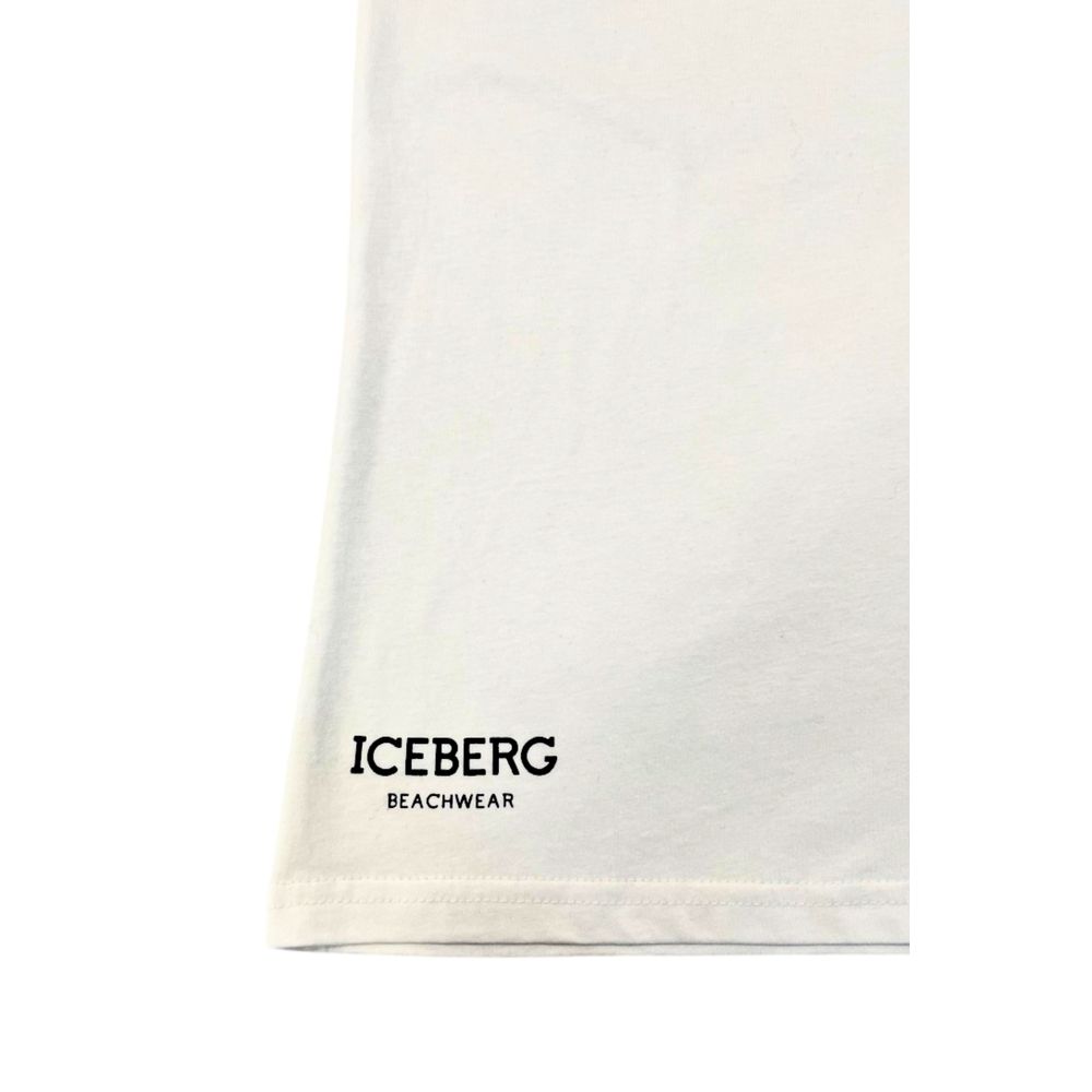 T-Shirt by Iceberg for men in cotton white features an edgy silhouette, meticulously detailed with a sophisticated and for a truly edgy finish.
