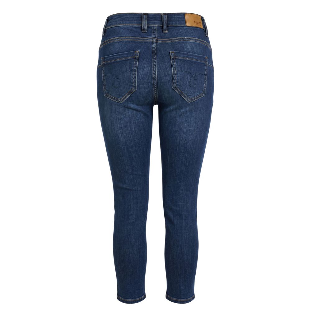Jeans by Object for women in stretch denim cotton polyester blue presents a tailored silhouette, showcasing a tailored slim and long cut with a refined for a truly tailored aesthetic.