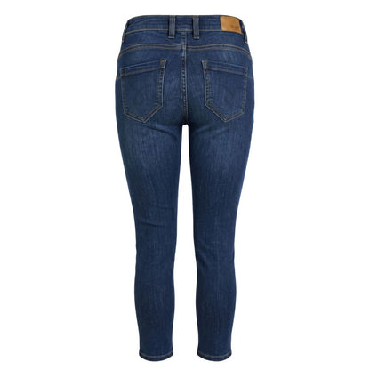 Jeans by Object for women in stretch denim cotton polyester blue presents a tailored silhouette, showcasing a tailored slim and long cut with a refined for a truly tailored aesthetic.