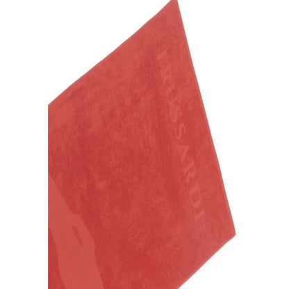Beach Towel by Trussardi Beachwear for men in cotton and multicolor, red & signature showcases a distinguished aesthetic, highlighting the distinguished details of the Cotton Beach Towel design.