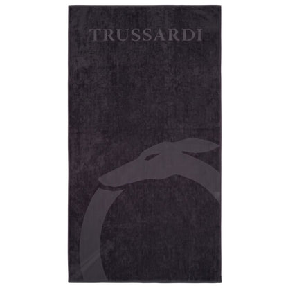Trussardi Beachwear Black Cotton Men Beach Towel