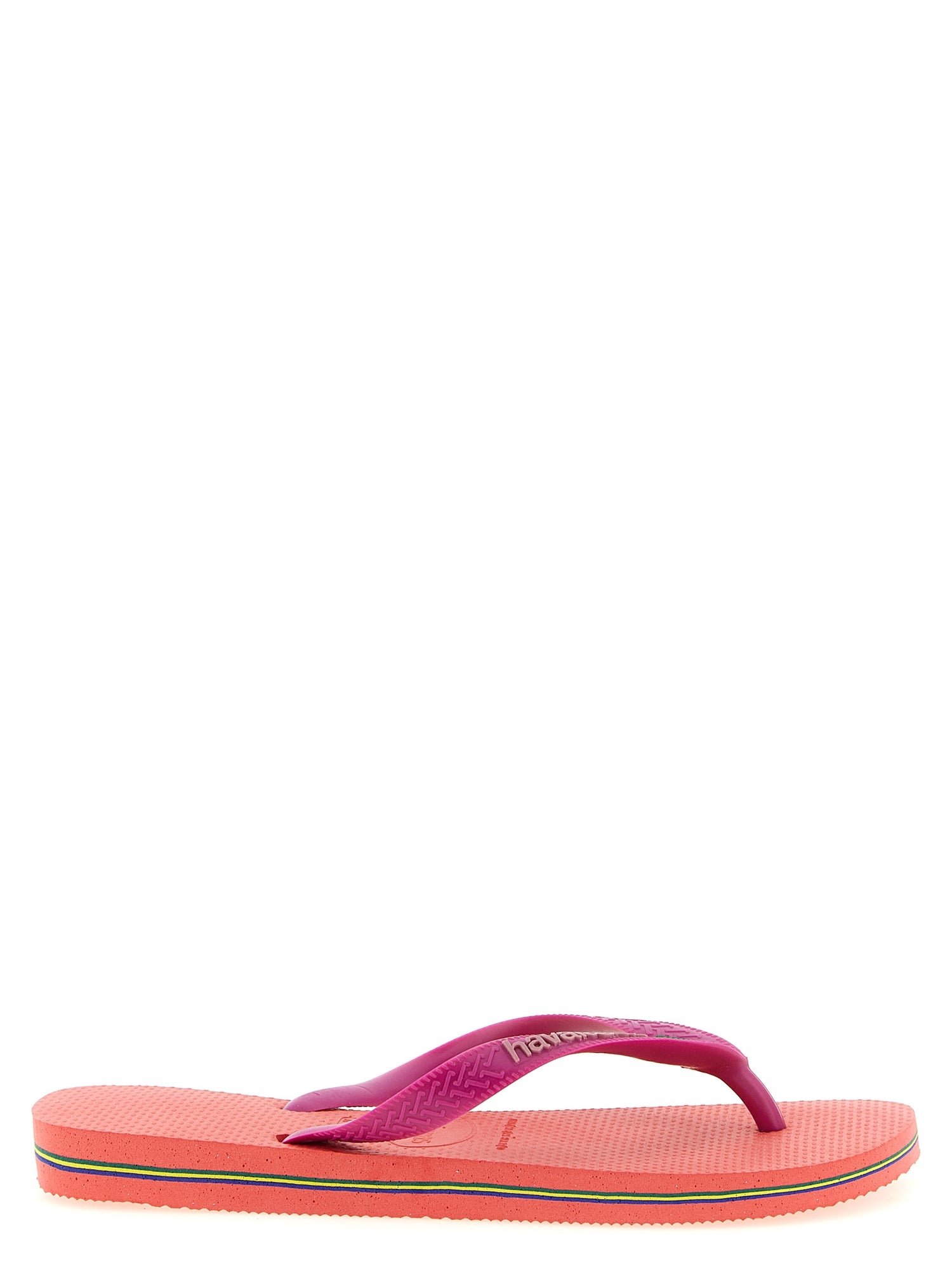 Sliders Sandals Flat Shoes by HAVAIANAS for women in rubber fuchsia showcases a resplendent Women's Rubber Sliders Sandals Flat Shoes aesthetic with a and .