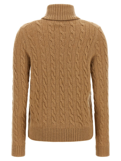 Polo Ralph Lauren Pony Women's Turtleneck Cashmere Cardigan - Beige Camel